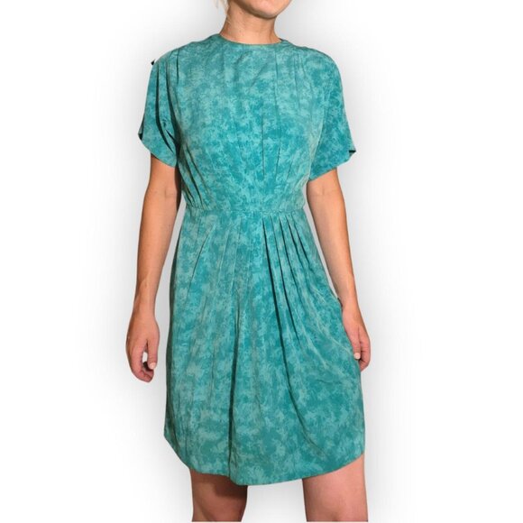 Vintage Turquoise Mini Dress - Picture 2 of 5